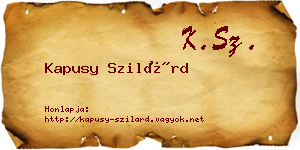Kapusy Szilárd névjegykártya