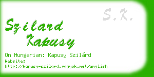 szilard kapusy business card